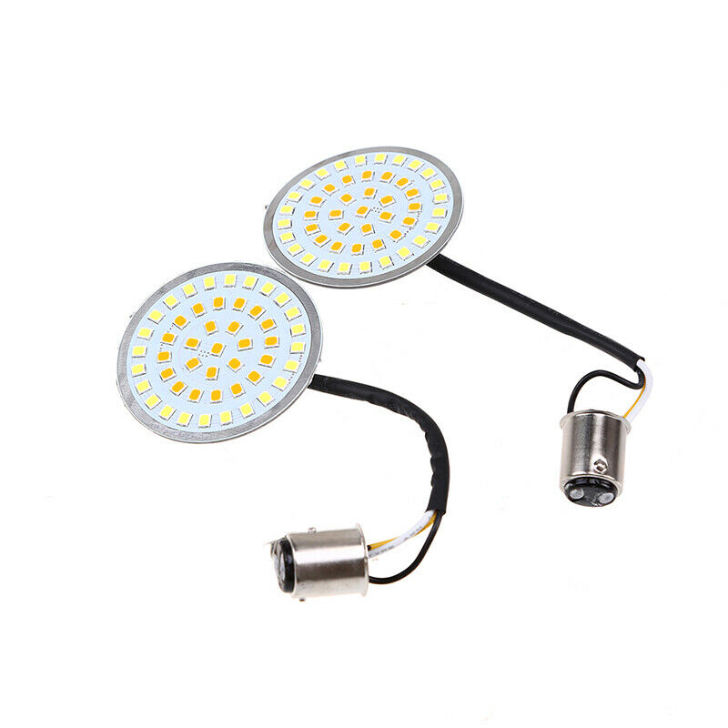Round Amber White 48LED Turn Signal Inserts Light 12V Universal For Motorcycle