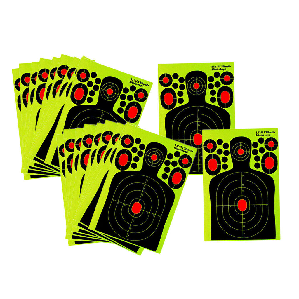 20 Pieces Self-Adhesive Shooting Targets Reactive Splatter Glow Fluorescent