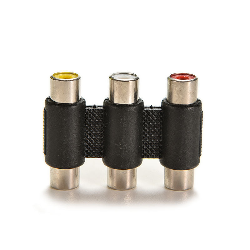 Audio Video Connector 3 RCA AV Coupler Adapter 3RCA Female to Female .l8