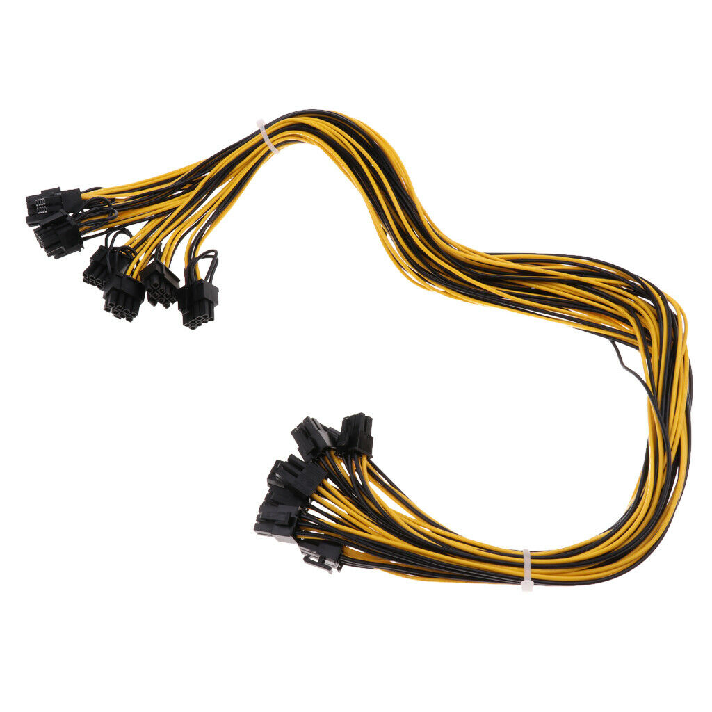 8Pcs/lot PCI-E 6pin to 6+2Pin Power Splitter Cable for Graphics Video Card