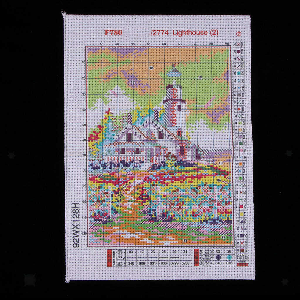 Prettyia   Seaside   Lighthouse   Cross   Stitch   Stamped   Kit   Embroidery