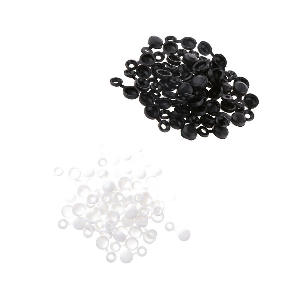 Pack Of 100 Polypropylene Hinged Screw Cover Caps Washers Flip Top