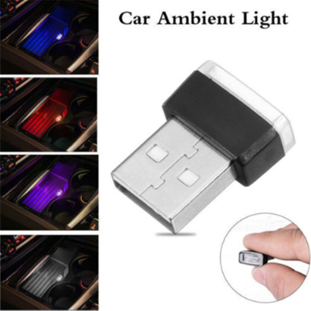 3PC Mini Lamp Bulb Accessory USB LED Car Interior Light Neon Atmosphere Ambient~