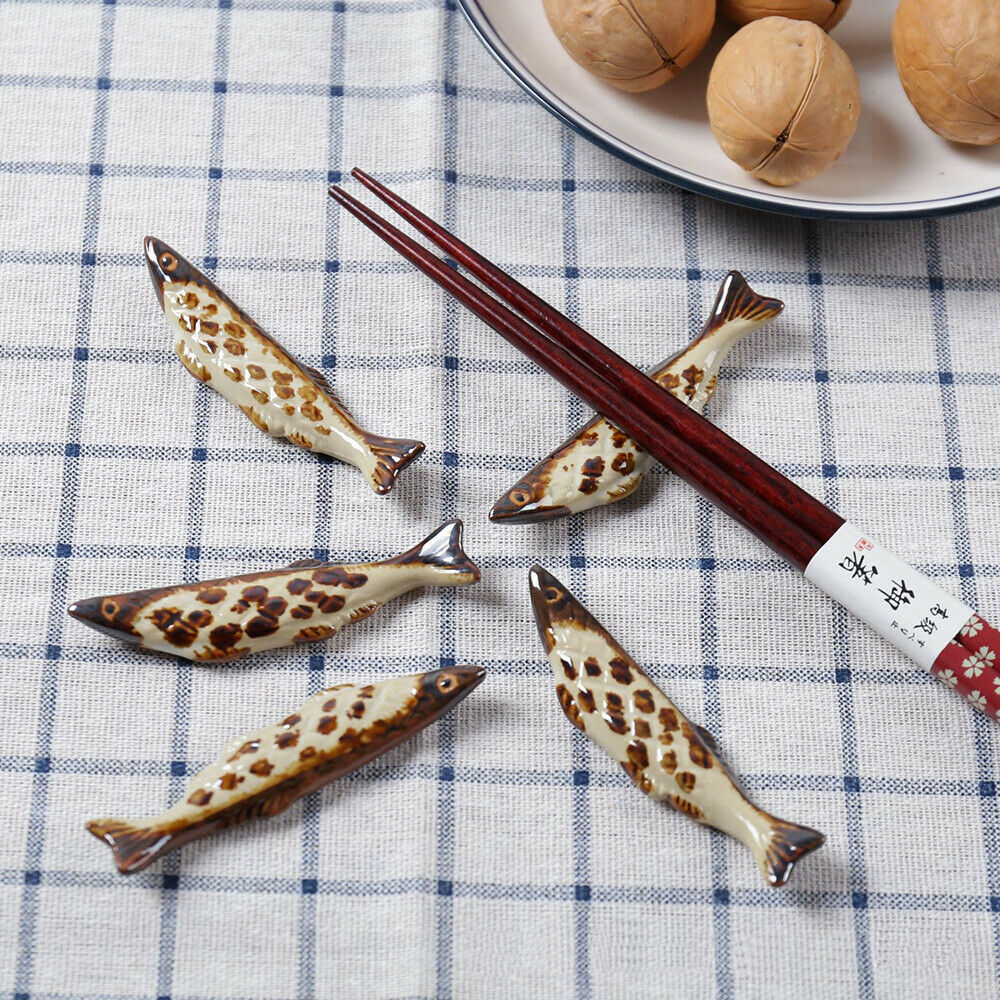 Japanese Chopstick Rest Saury Pen Holder Fork Stand Cutlery Tableware Home Decor