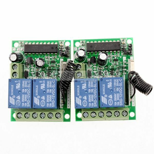 4 Channel Wireless RF Remote Control with 2 Receivers 433MHz