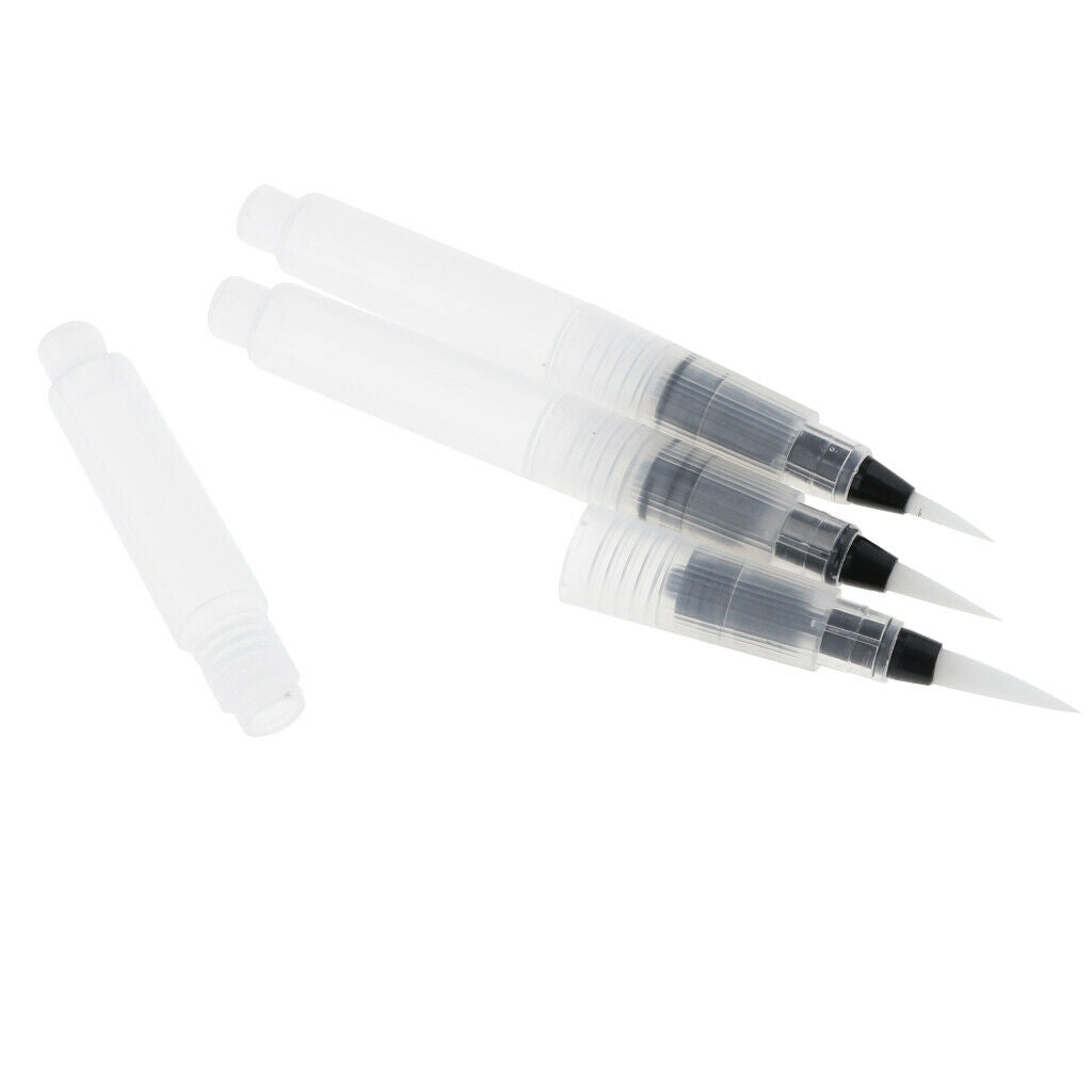 3 Pcs Refillable Brush Water Brush Ink Pen Water Color Soft