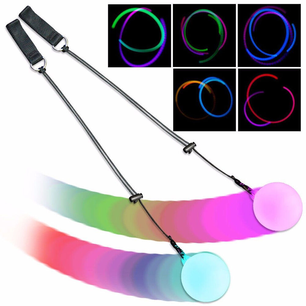 LED Multi-Coloured Glow POI Thrown Ball Light up For Belly Dance Hand Prop BDAU