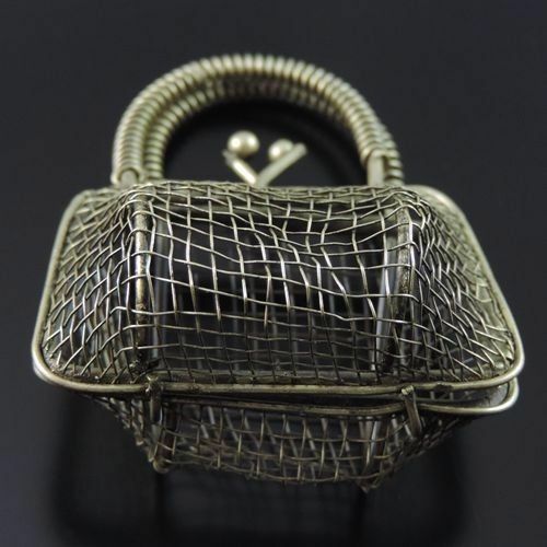 39527 Antiqued Bronze Alloy Hollow Handbag Pendant Charms 51*44*38mm 2pcs