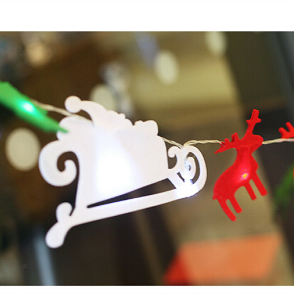 Felt Christmas Tree Snowflake Hanging Led String Light Xmas Party Decor