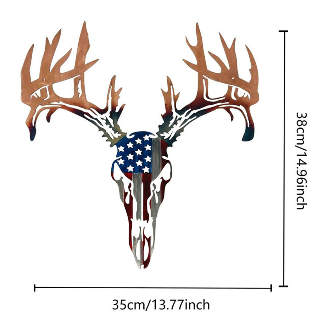 Deer Head Metal Wall Art Sculpture Decoration Outdoor Garden Wall Decor