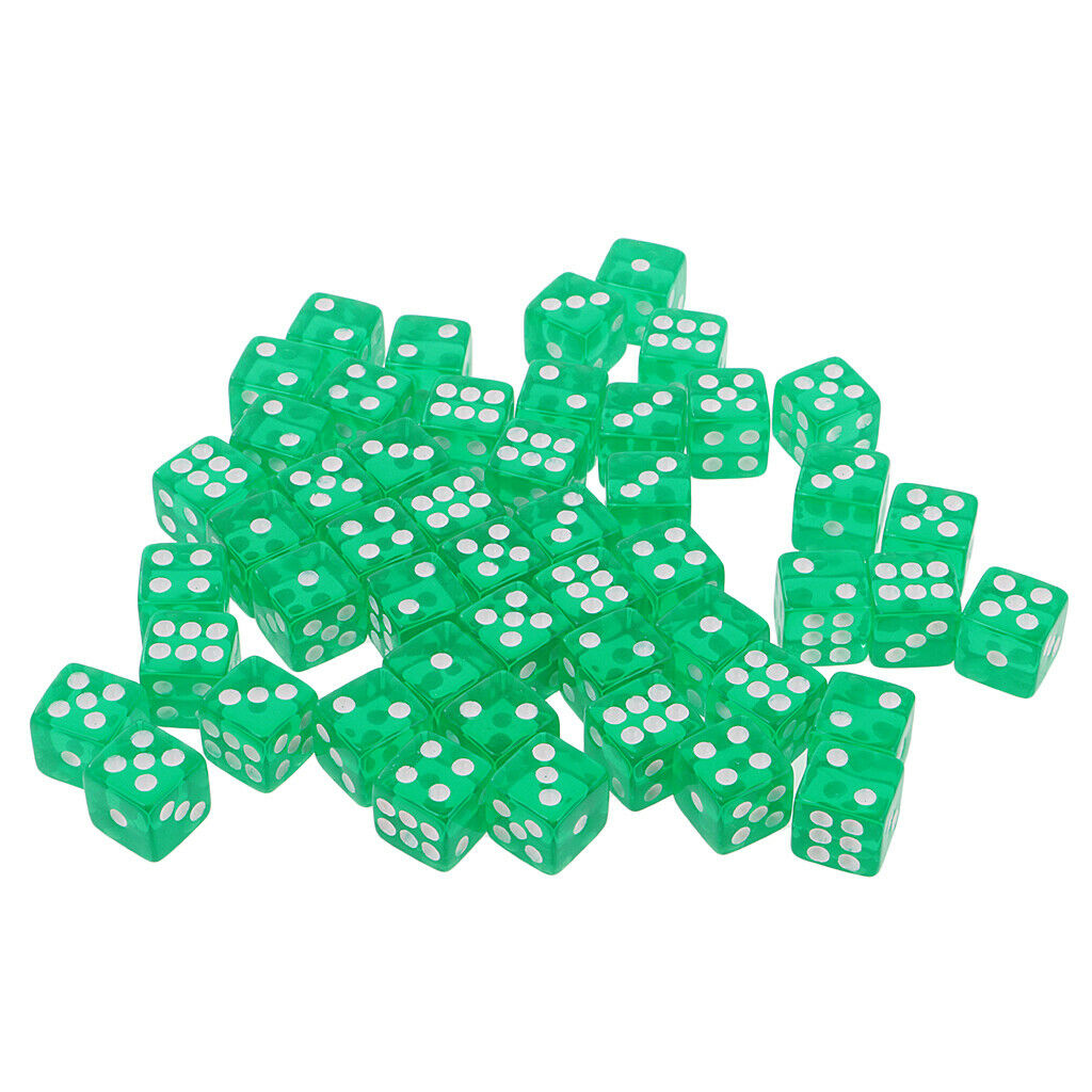 50X 6 Sided Dice D6 Polyhedral Dice 12mm for