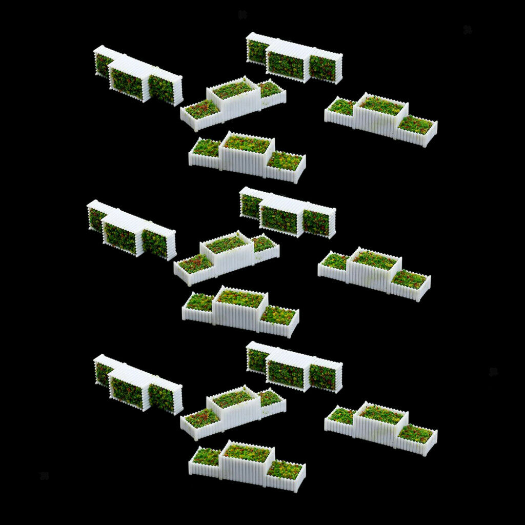 15Pcs Plastic N Gauge 1:150 Flower Beds for Parking Layout Diorama Accs