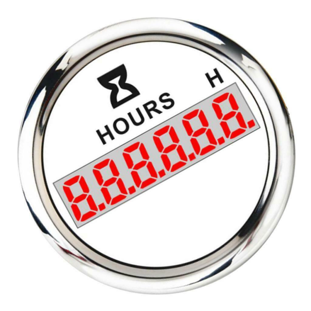 Marine Boat Parts Digital Hour Meter 52mm Round Gauge Waterproof White