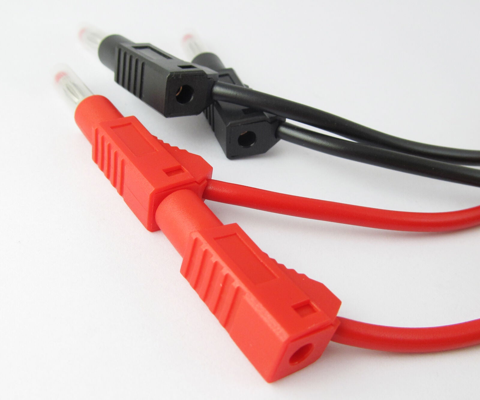 1.2M Dual Transparent Flexible Insulated Stackable 4mm Banana Plug Silicon Cable