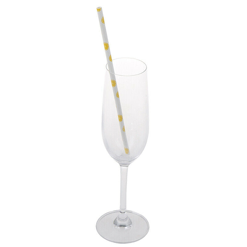 25pcs/lot Yellow Lemon Drinking Paper Straws Christmas Baby Shower Decora.l8