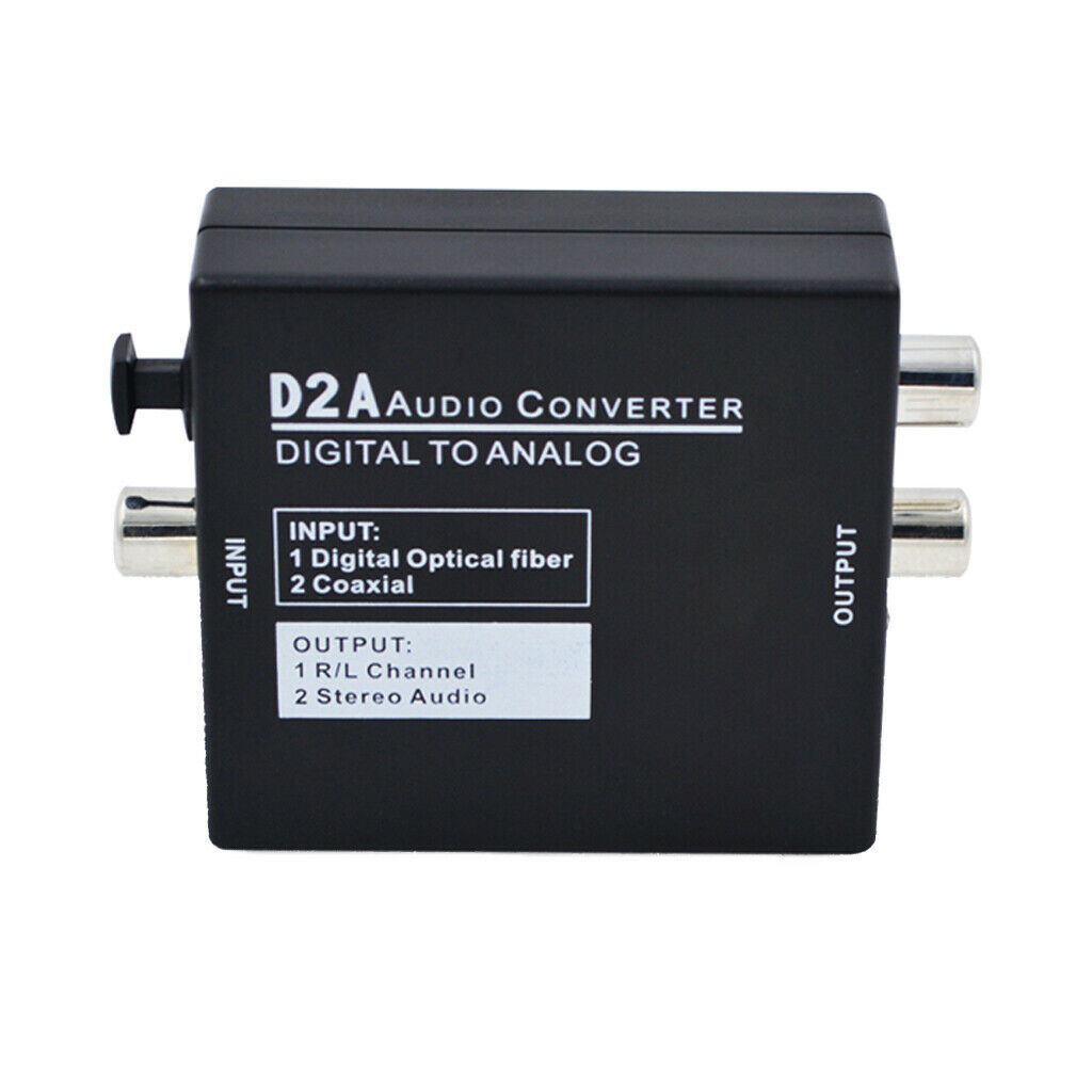 Digital Coaxial to Analog Audio Converter Toslink Adapter RCA L/R 3.5mm