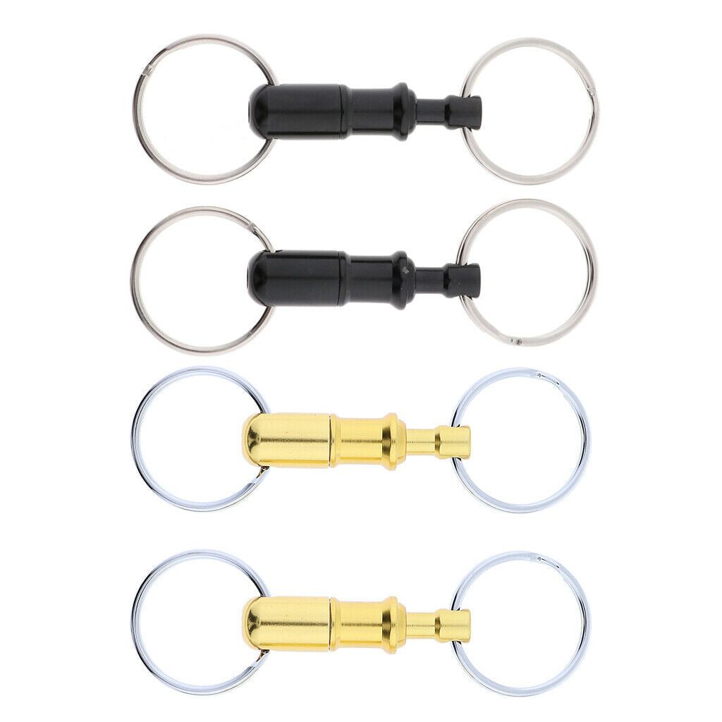 4x Quick Release Keychain Double Rings Convenient Handy Outdoor Travel