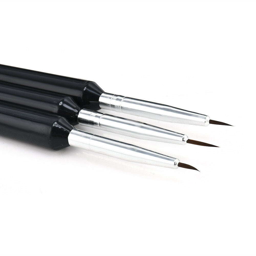3PCS Nail Art Pen Painting Dotting Drawing UV Gel Liner Polish Brush Accessories