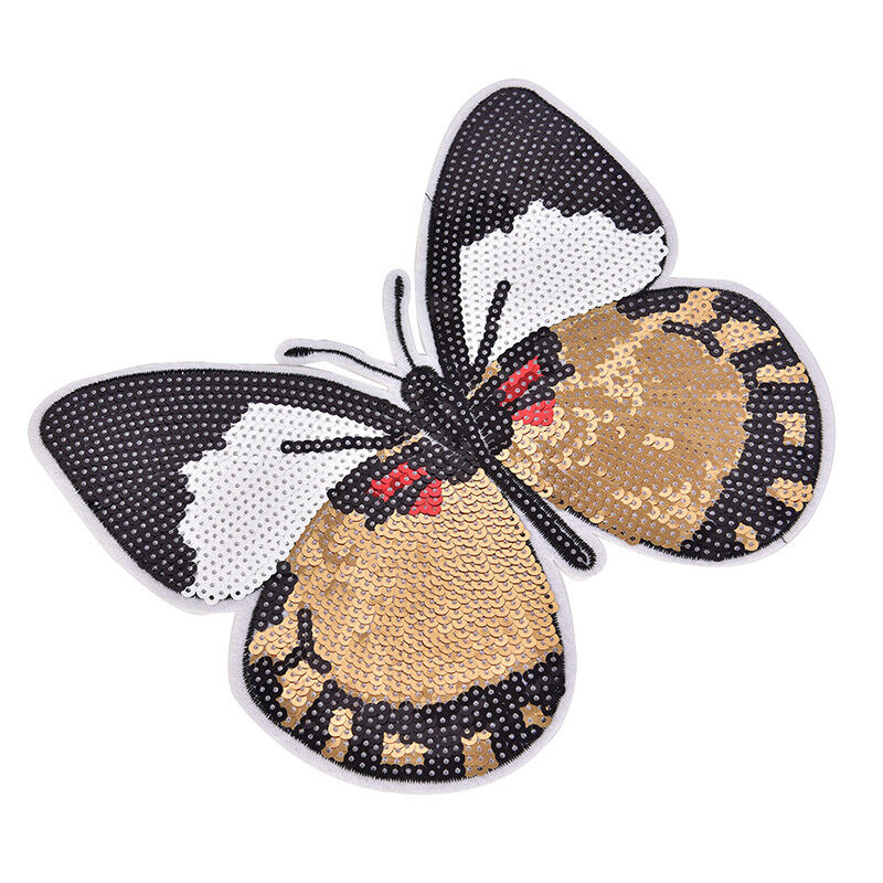 Huge butterfly reversible sequined sew on patches for clothes handmade DIYSEBD