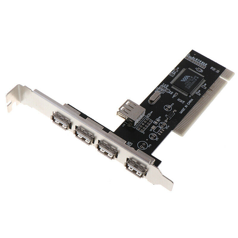 USB 2.0 4 Port 480Mbps High Speed VIA HUB PCI Controller Card Adapter PCI CBRWF