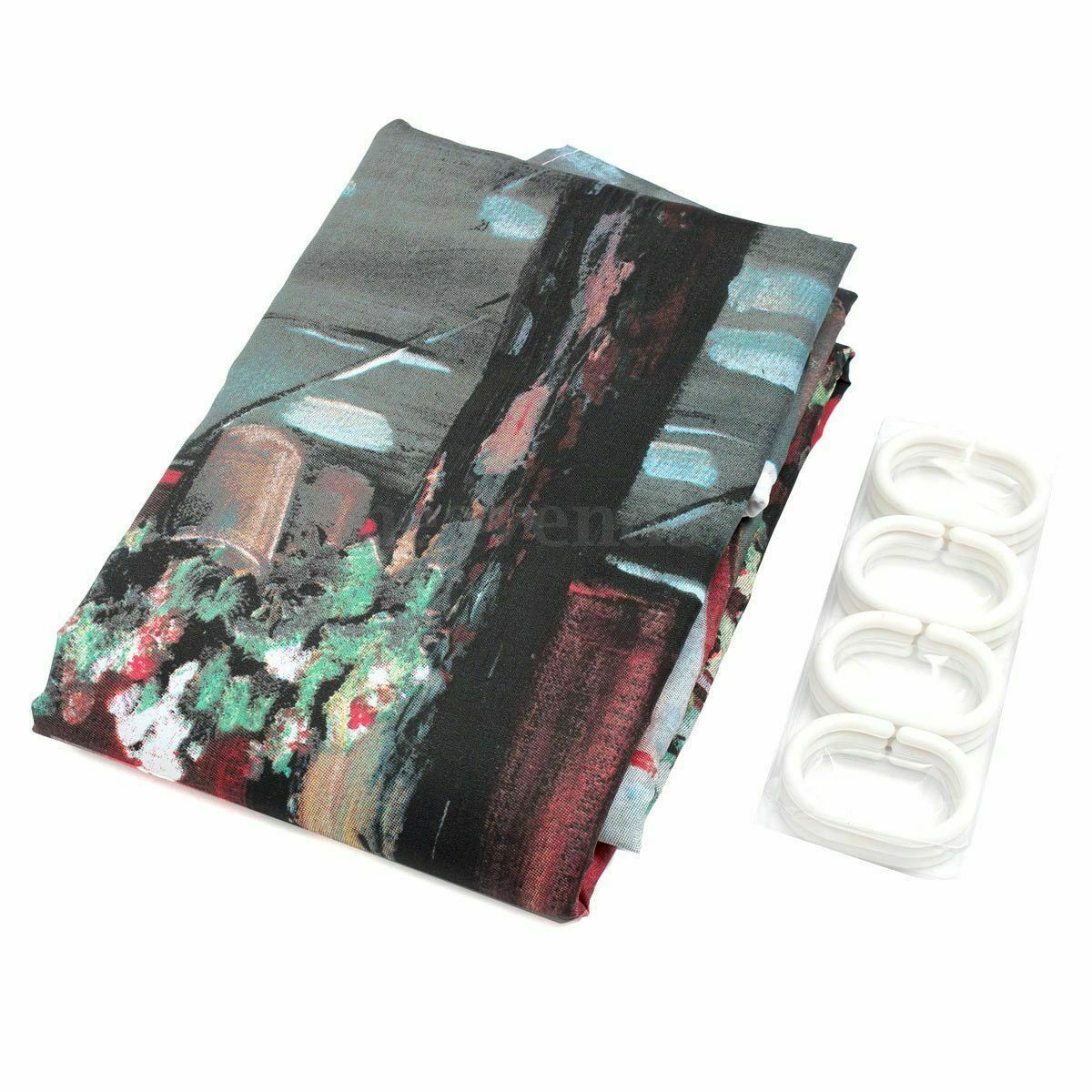 Shower Curtain with Hooks - 71 x 71 Inch, Colorful