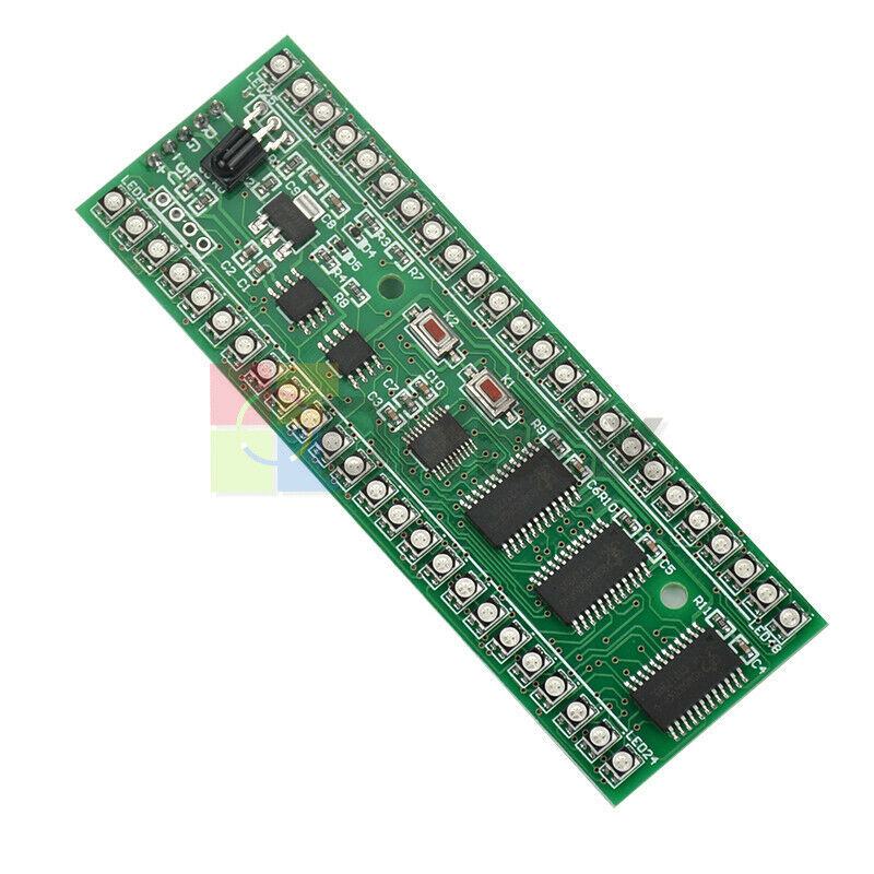 RGB 24 LED MCU Display Pattern Dual Channel Level Indicator Meter For Amplifier