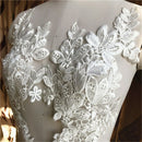 1 Pair Lace Embroidery Bridal DIY Wedding Dress Beaded Applique Lace Trim
