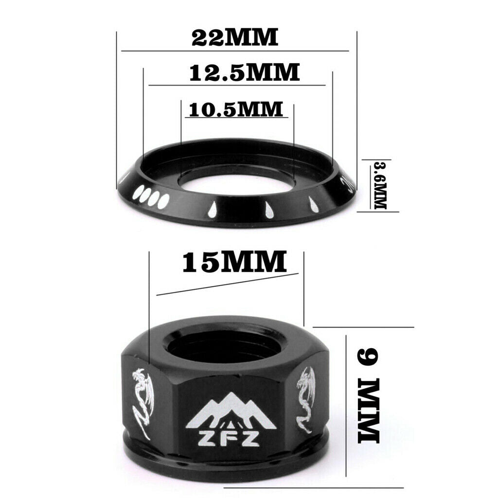 Bicycle Hubs Nut M10 Folding Fixed Gear Bike Wheel Hubs Axle Screw Black