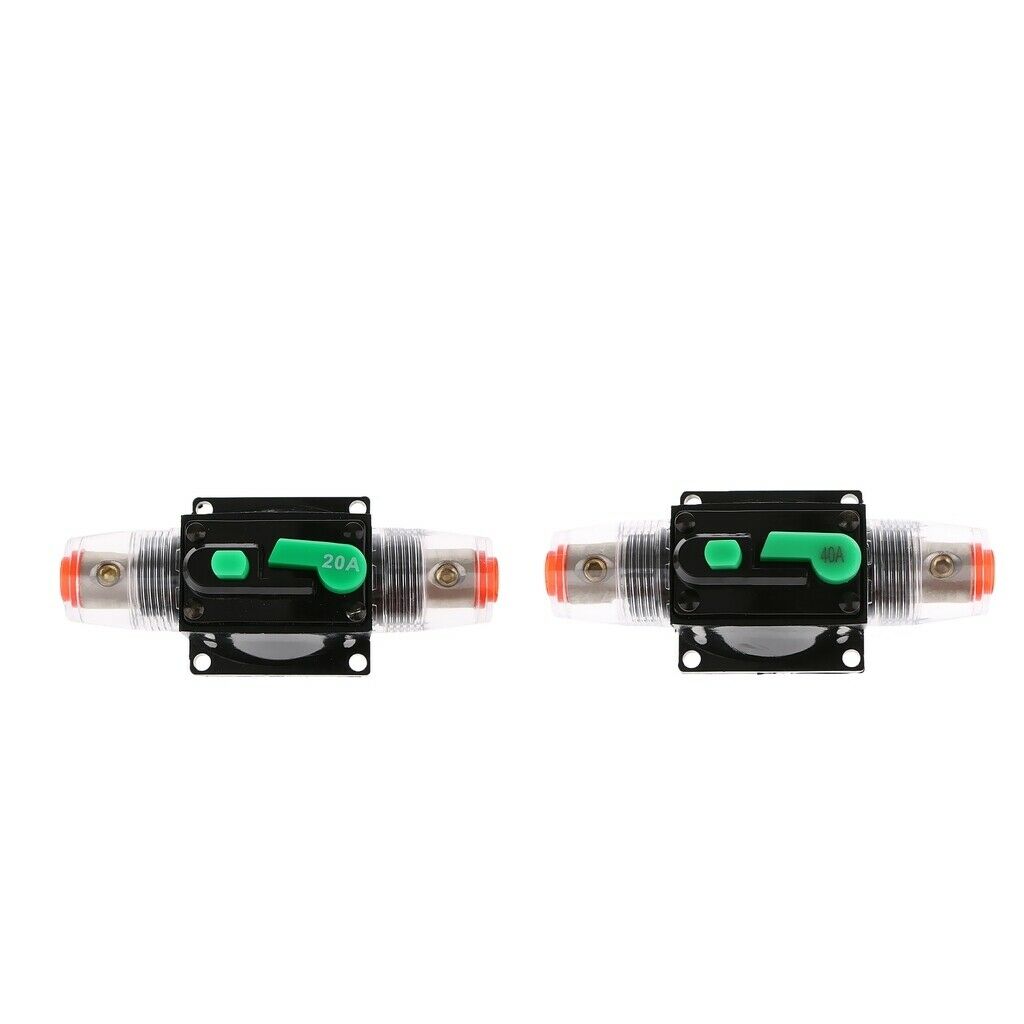 2pcs 20/40A Car Audio Circuit Breaker Fuse Reset Switch Overload DC12/24/32V