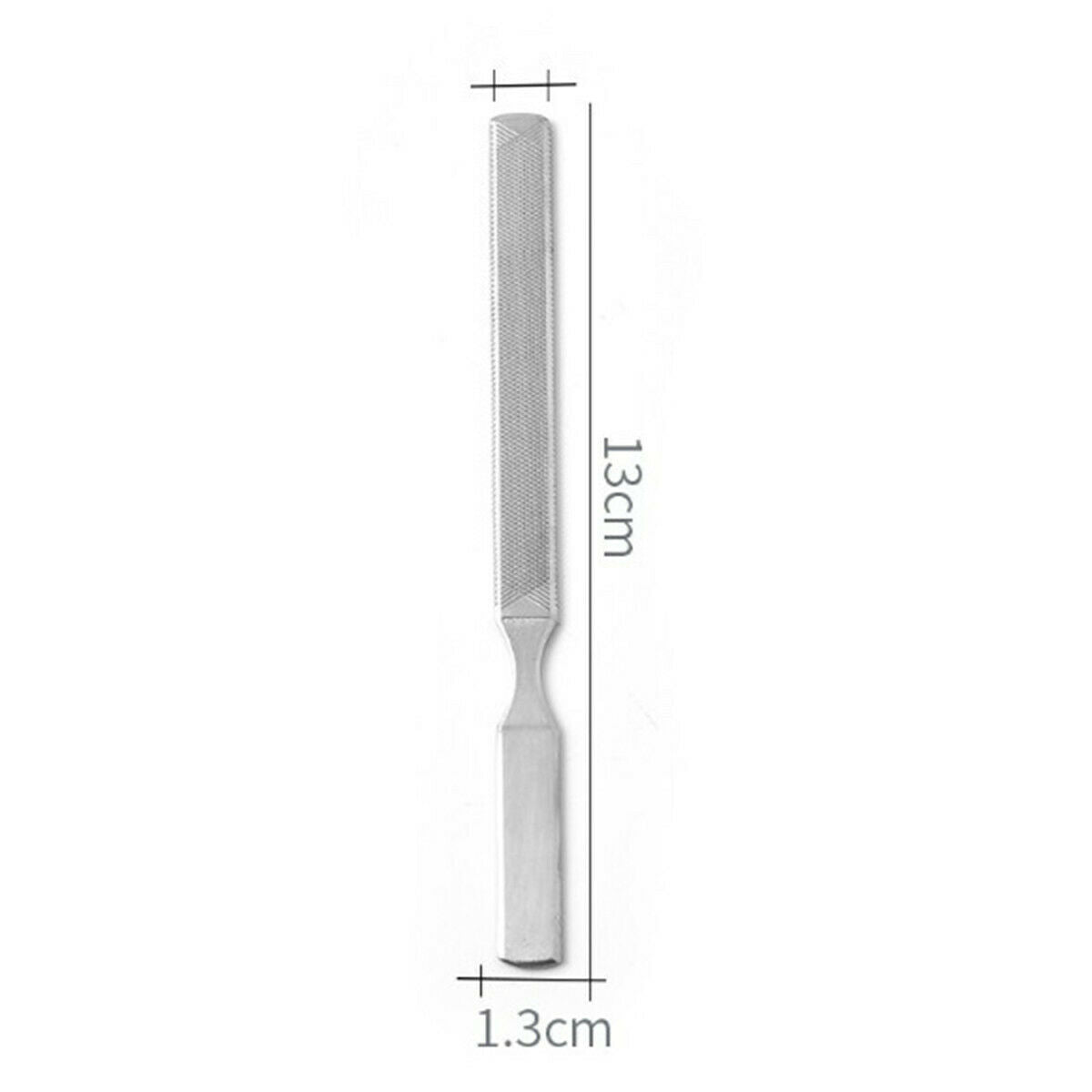 2PCS Stainless Steel Sliver Metal Nail File Double Sided Pedicure Manicure Tool