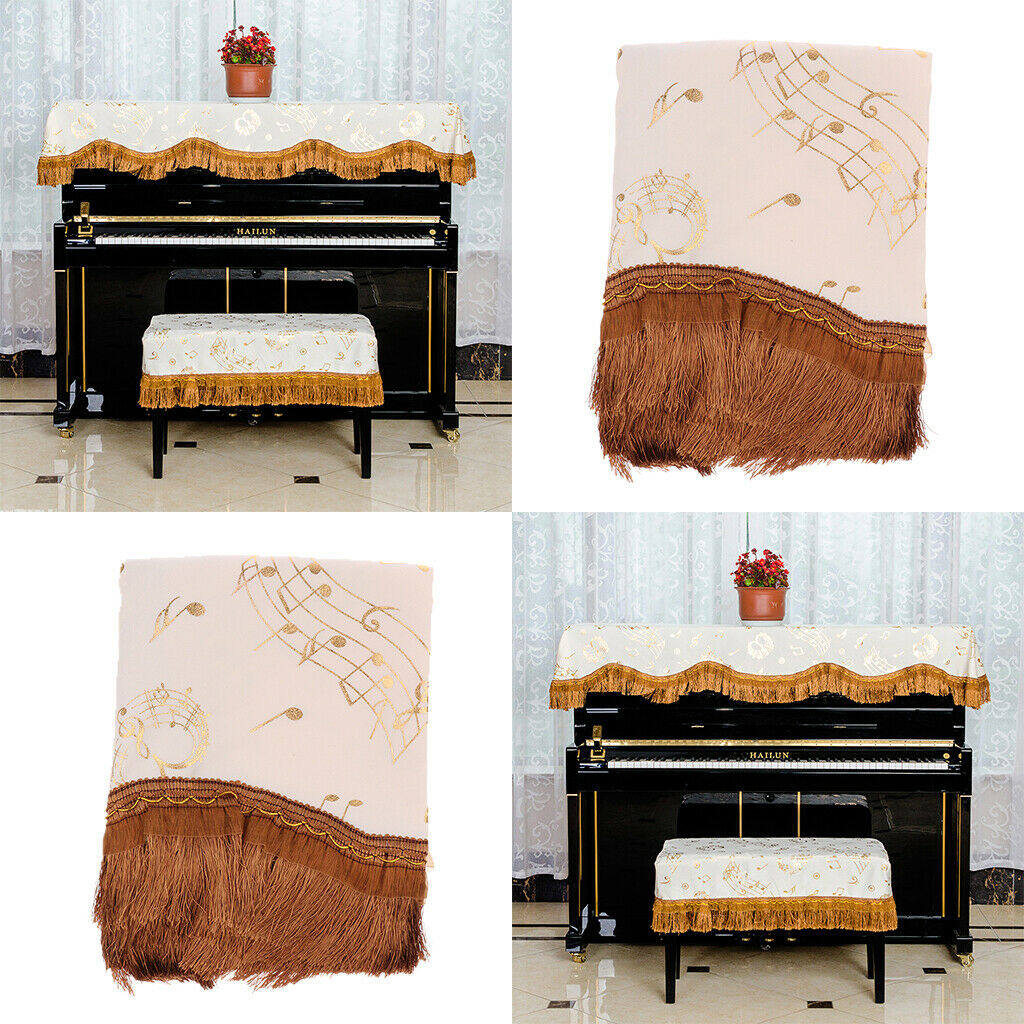 Yellow Piano Half Cover Cloth+Piano Stool Chair Bench Cover for Pianist Gift