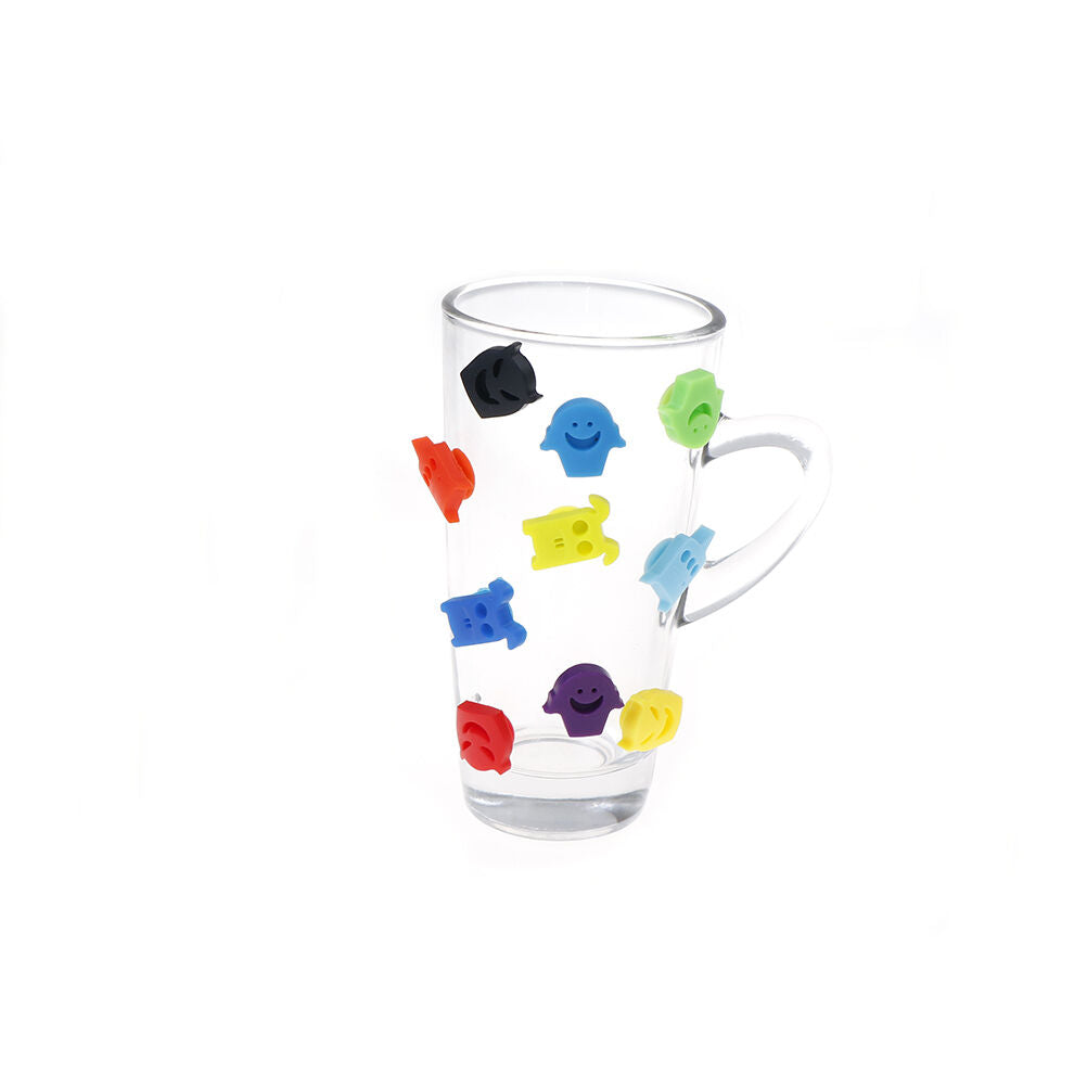 10X Party Suction Cup Wine Glass Silicone Label Rubber Glasses RecognizerM.l8