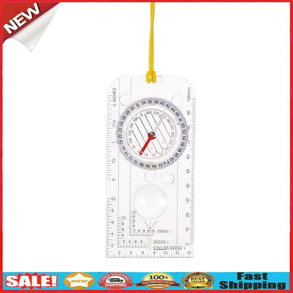 Orienteering Camping Scouts Baseplate Map Magnifying Compass Ruler Scale @