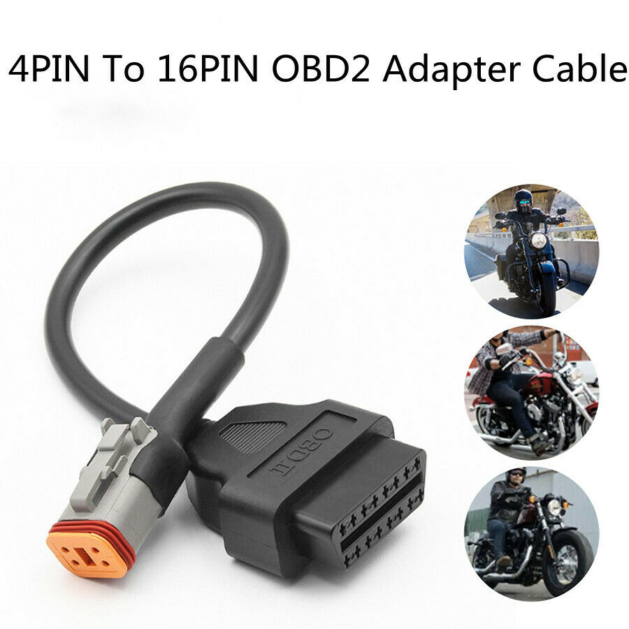 4 Pin to 16 Pin Adapter Cable For Motorcycle ELM327 OBD Scanner OBDII Scanner