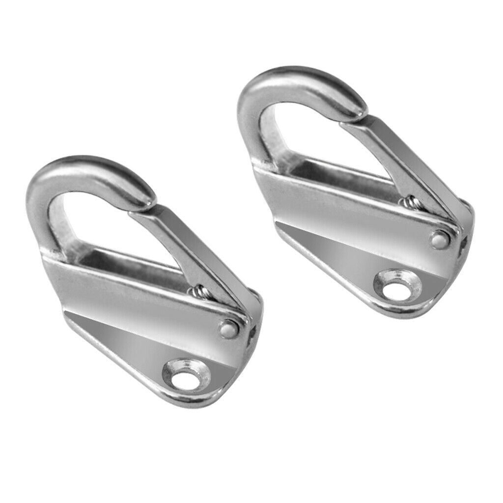 2PCS Stainless Steel Marine Grade Fender Fending Spring Hook Ship Hardware