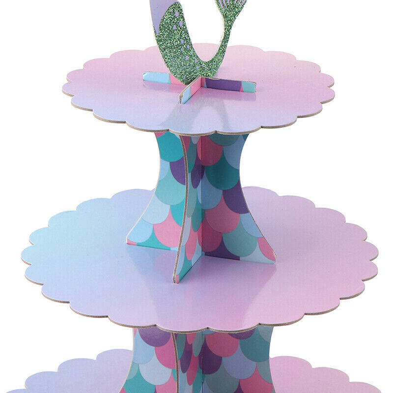 Three Layers Mermaid Cake Stand Mermaid Dessert Stands Birthday Party FavorBDDD
