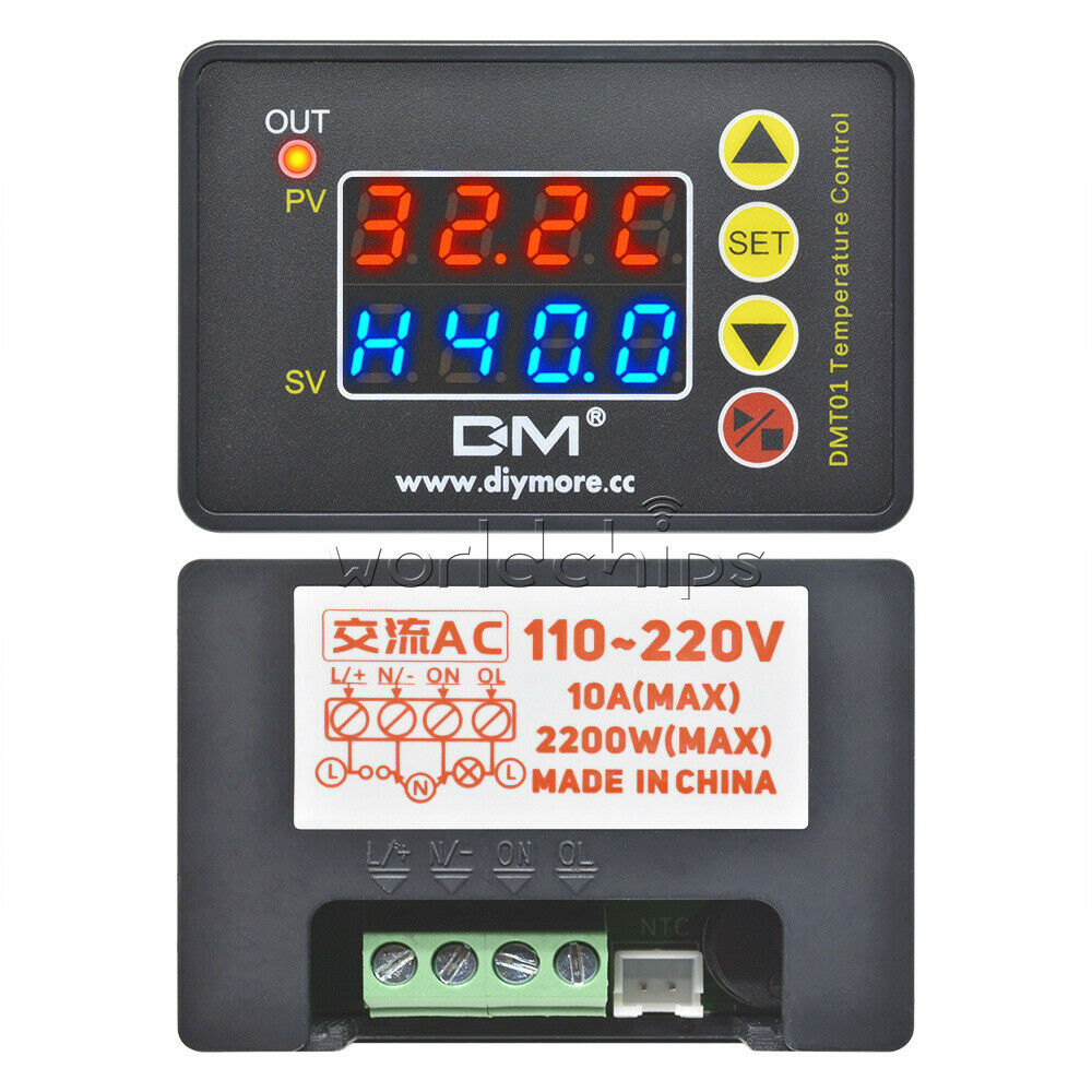 Micro-Computer AC 220V Electronic Thermostat Temperature Controller Switch w/NTC