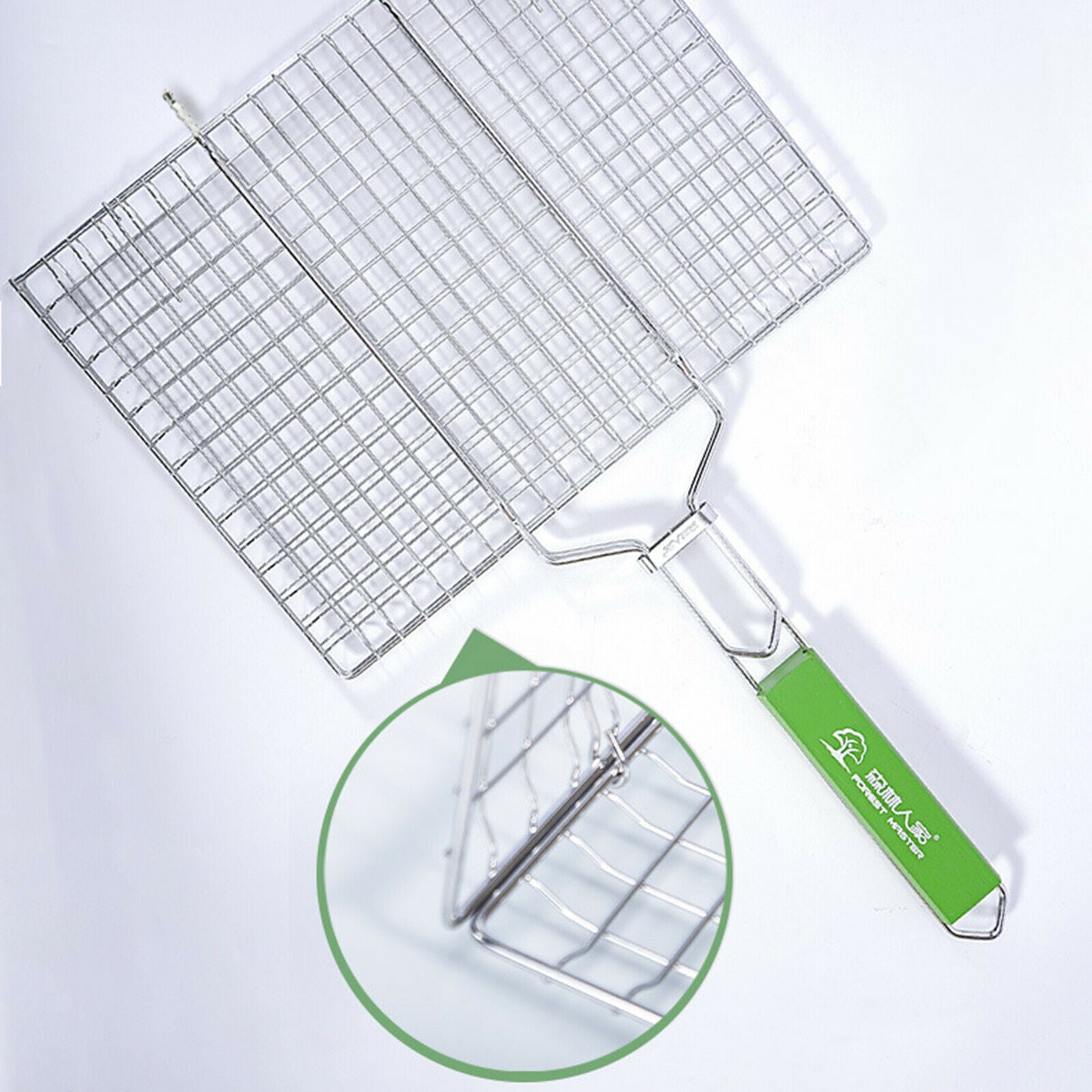 Stainless Steel BBQ Fish Grilling Basket Vegetables Steak Grill Net Accs