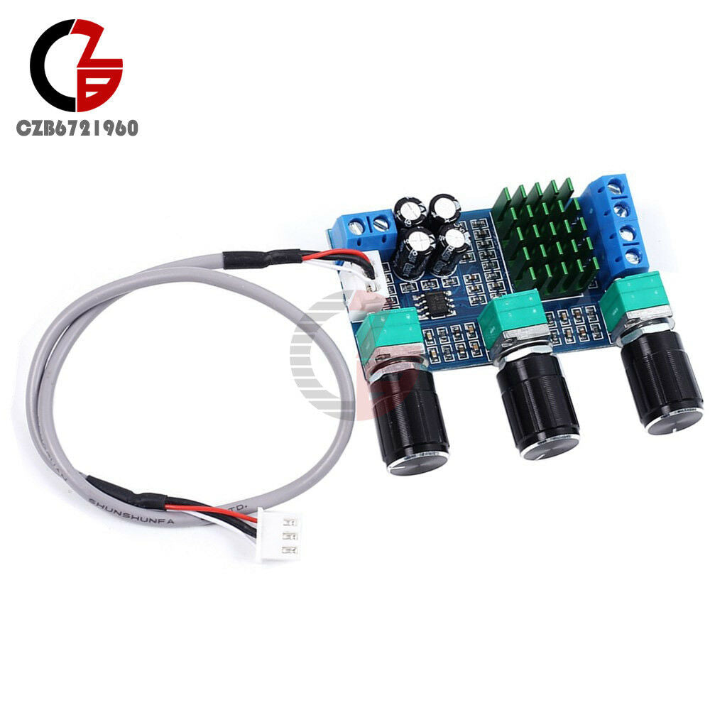 TPA3116D2 Dual Channel DC 12V 24V 80Wx2 Digital Treble Bass Pre Amplifier Board