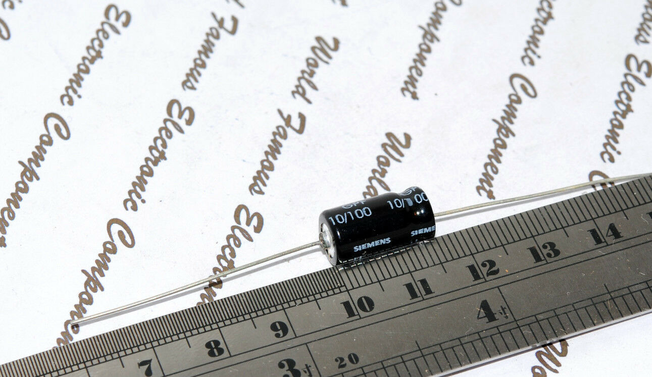 2pcs - SIEMENS (EPCOS) 10uF 100V Axial Electrolytic Capacitor-B41588-D9106-T090