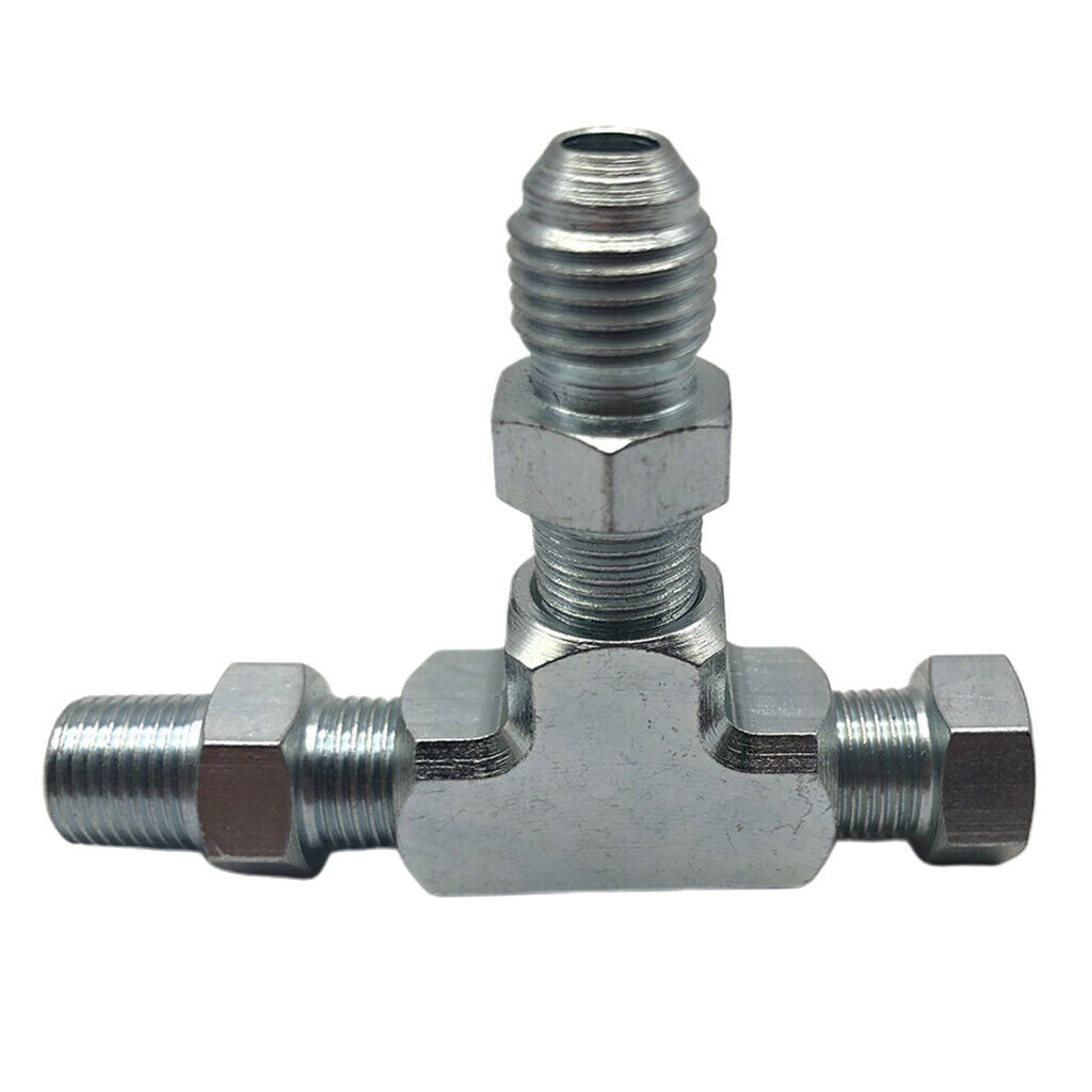Adapter Fitting 3 Way 1/8" NPT IFF to 4AN Block Oil Feed Pressure Sensor new