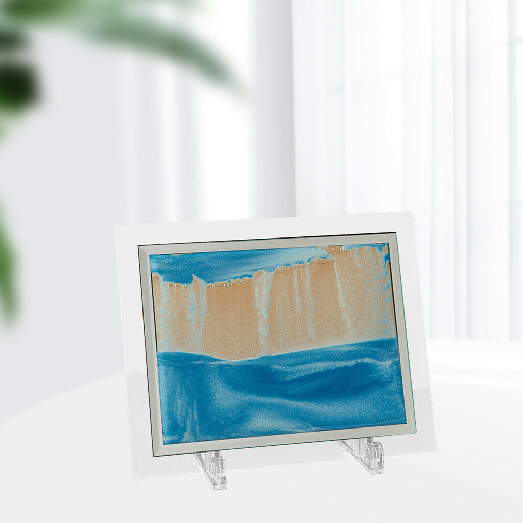 Moving Dynamic Sand Picture Flowing Sand Art Pictures 8in Sea Blue