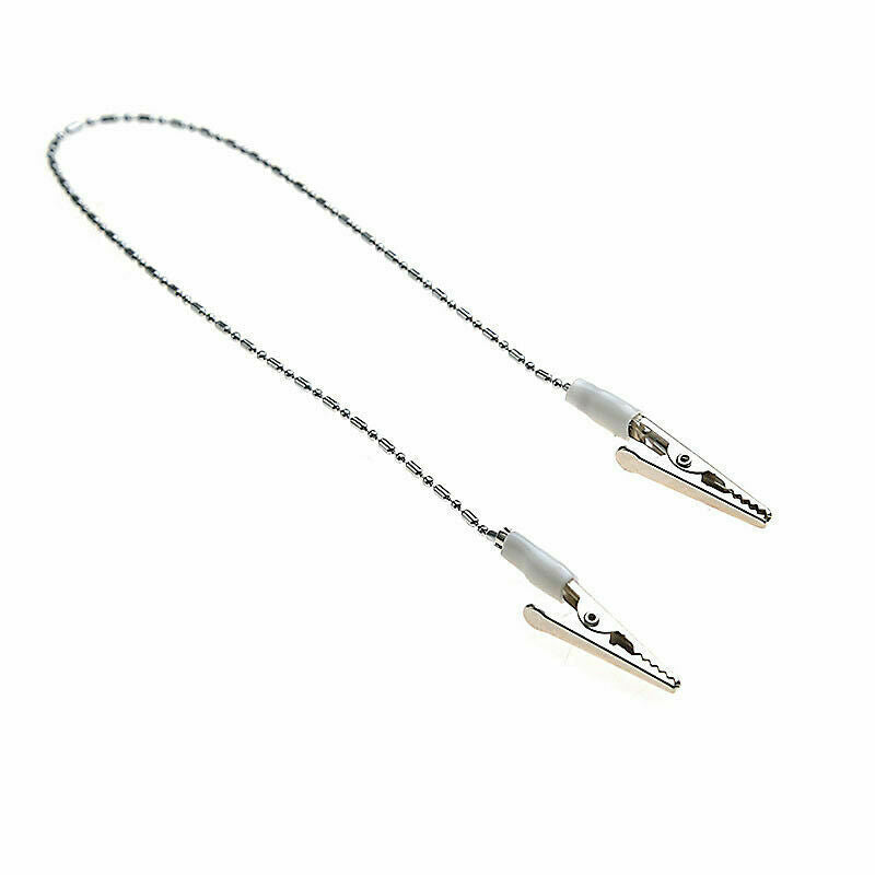 Dental Instrument Bib Clips Flexible Ball Stainless Chain Napkin Holder White