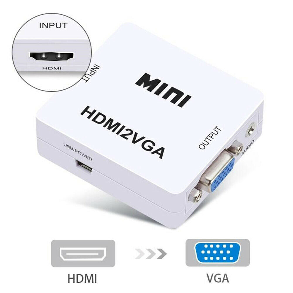 Conversor for HDMI to VGA com conector adaptador de audio HDMI2VGA 1080P