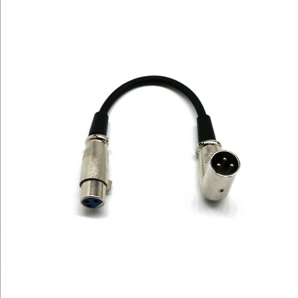 2X 1ft XLR Female to Right-Angle Male Microphone Audio Extension Cable