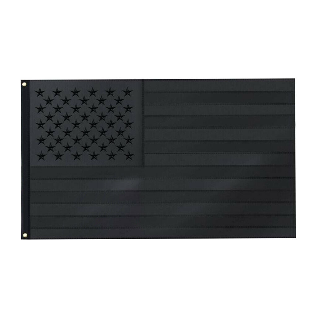 1pc Durable All Black American Flag Embroidered US USA Flags Heavy Duty