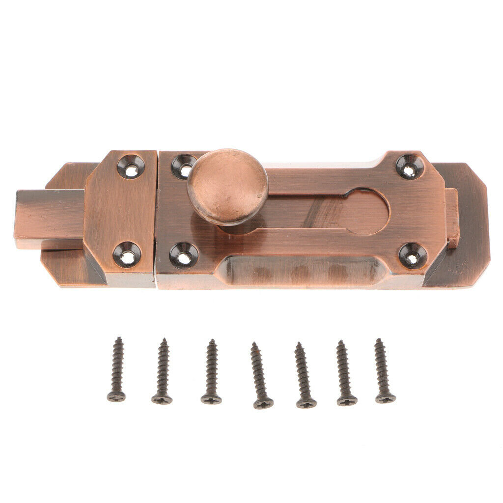 Zinc Alloy Door Slide Hasp Lock Gate Latchbolt Safety Guard Red Copper 4inch
