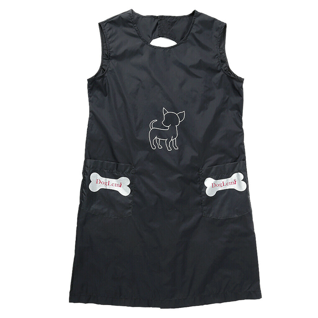 2pcs Multi Function Pet Grooming Apron Lovely Pet Shop Work Smocks Bibs L