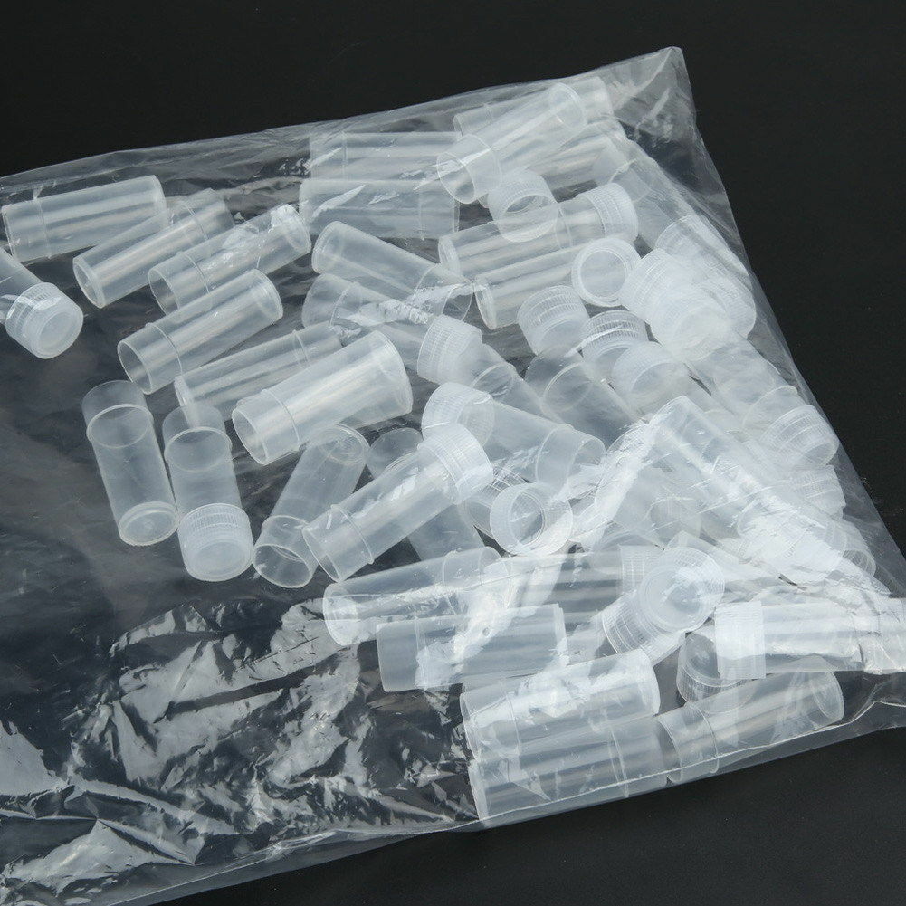 50Pcs 5g Volume Plastic Sample Bottle 5ML Small Bottle Vial Storage Container