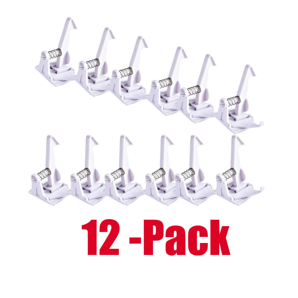 12-pack Children's Safety Cupboard Spring Locks Drawer Hidden Latch White